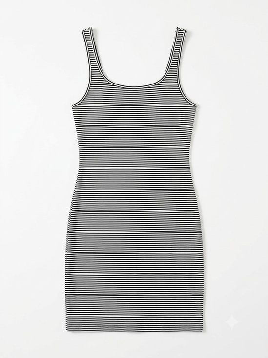 Zara Dresses & Skirts - Zara Black and White Striped Tank Bodycon Dress
